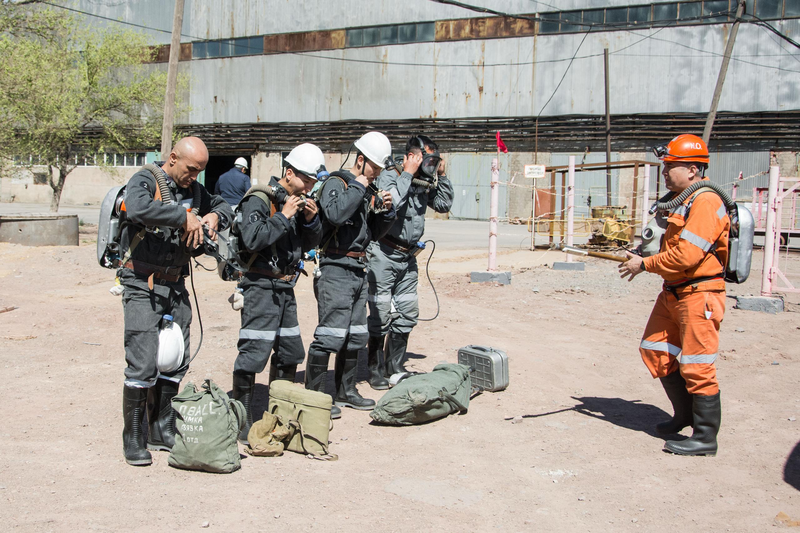  Қазақмыс кеніштегі өртті сөндіру бойынша оқу-жаттығу өткізді